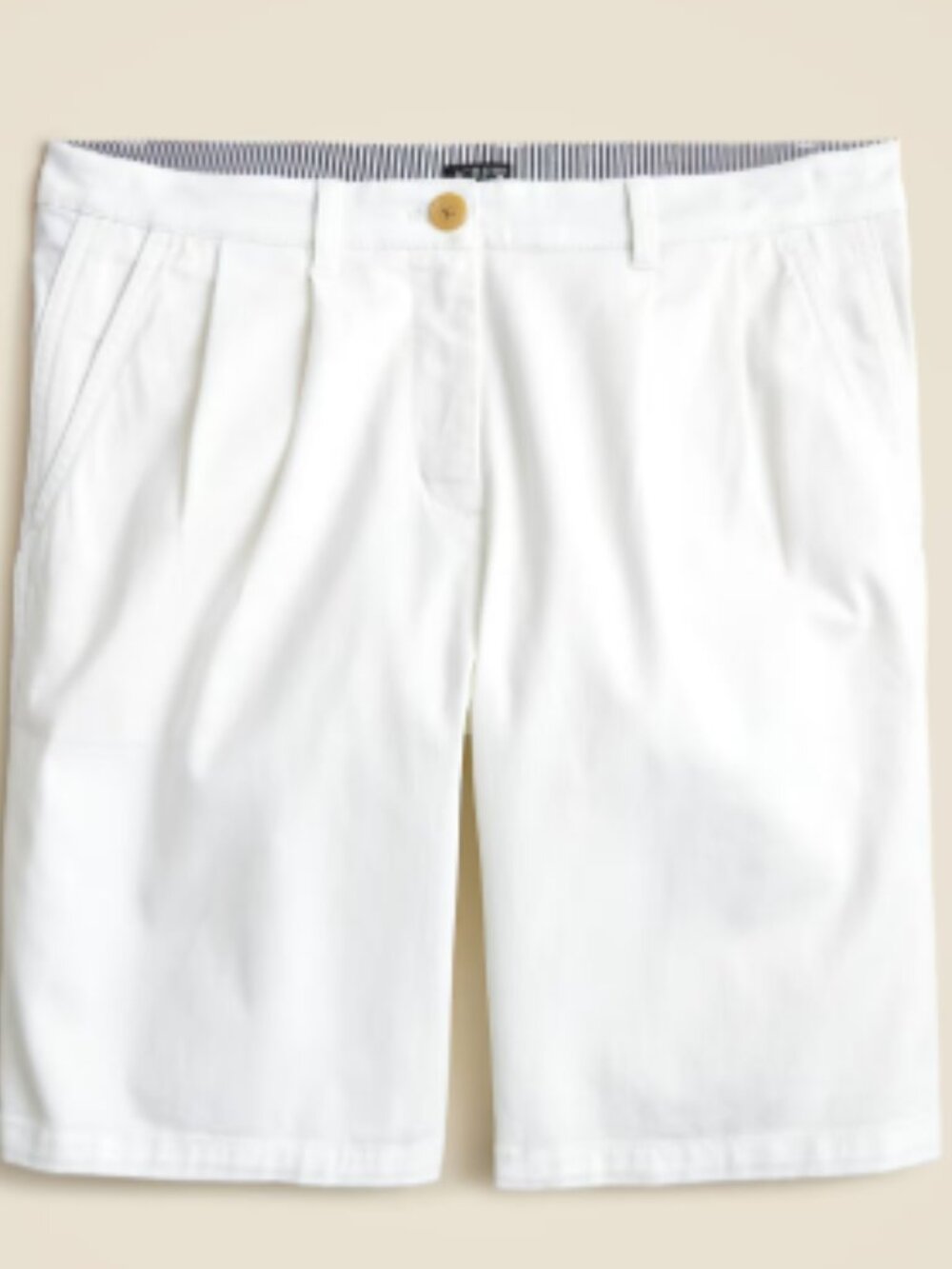 J Crew Women's 9" Pleated Heritage Vhino short White C1581